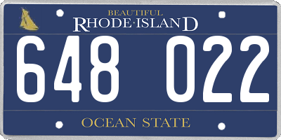 RI license plate 648022