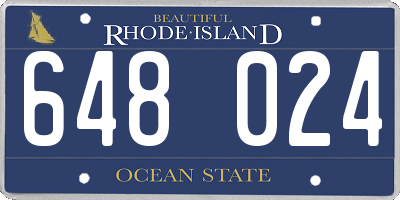 RI license plate 648024