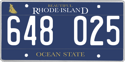 RI license plate 648025