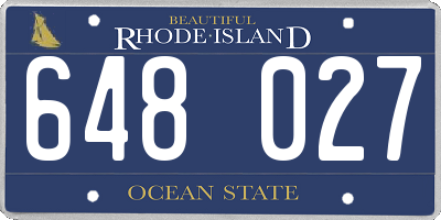 RI license plate 648027
