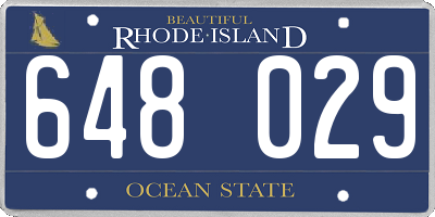 RI license plate 648029