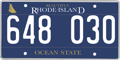 RI license plate 648030