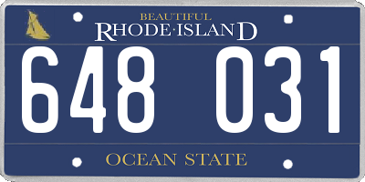 RI license plate 648031