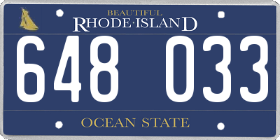 RI license plate 648033