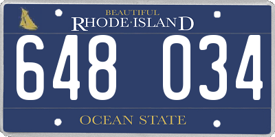 RI license plate 648034