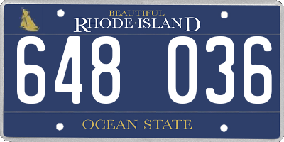 RI license plate 648036