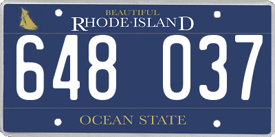 RI license plate 648037