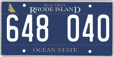 RI license plate 648040
