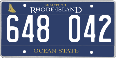 RI license plate 648042