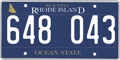 RI license plate 648043