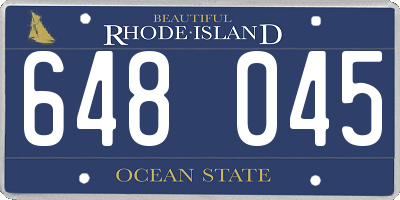 RI license plate 648045