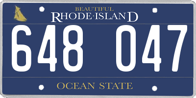 RI license plate 648047