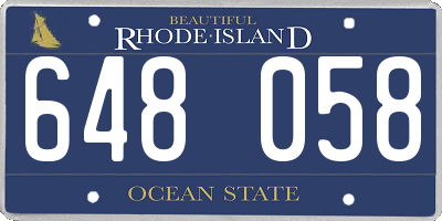 RI license plate 648058