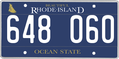 RI license plate 648060