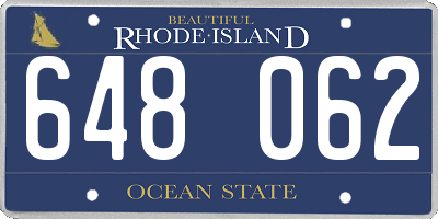 RI license plate 648062