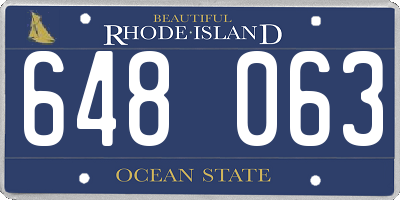 RI license plate 648063