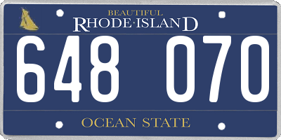 RI license plate 648070