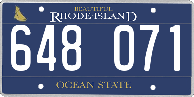 RI license plate 648071