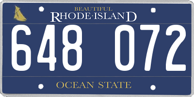 RI license plate 648072