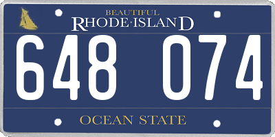 RI license plate 648074