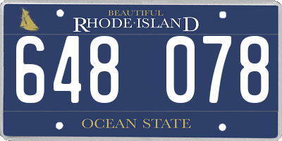 RI license plate 648078