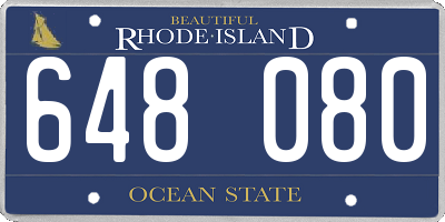RI license plate 648080