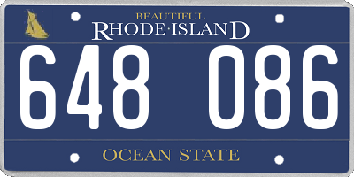 RI license plate 648086