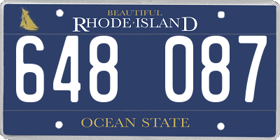 RI license plate 648087