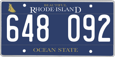 RI license plate 648092