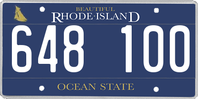 RI license plate 648100