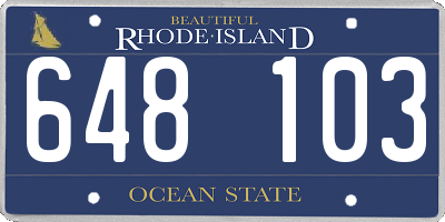 RI license plate 648103