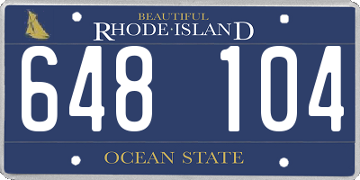 RI license plate 648104