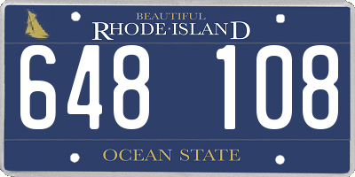 RI license plate 648108