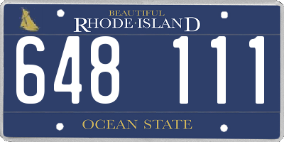 RI license plate 648111