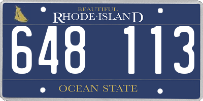 RI license plate 648113