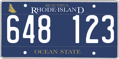 RI license plate 648123