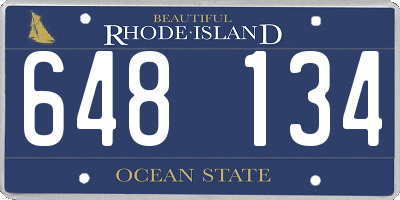 RI license plate 648134