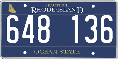 RI license plate 648136