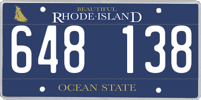 RI license plate 648138