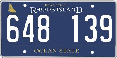 RI license plate 648139