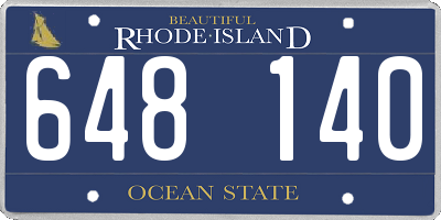 RI license plate 648140