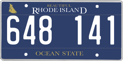 RI license plate 648141