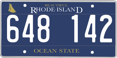 RI license plate 648142