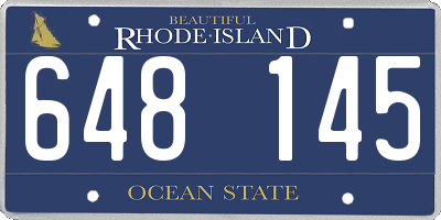 RI license plate 648145