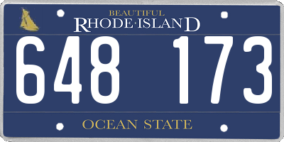 RI license plate 648173