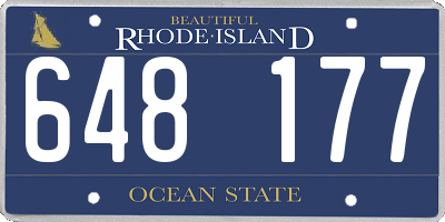 RI license plate 648177
