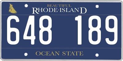 RI license plate 648189