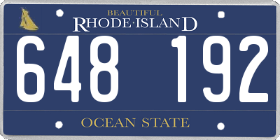 RI license plate 648192
