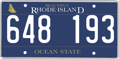 RI license plate 648193