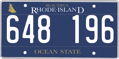 RI license plate 648196